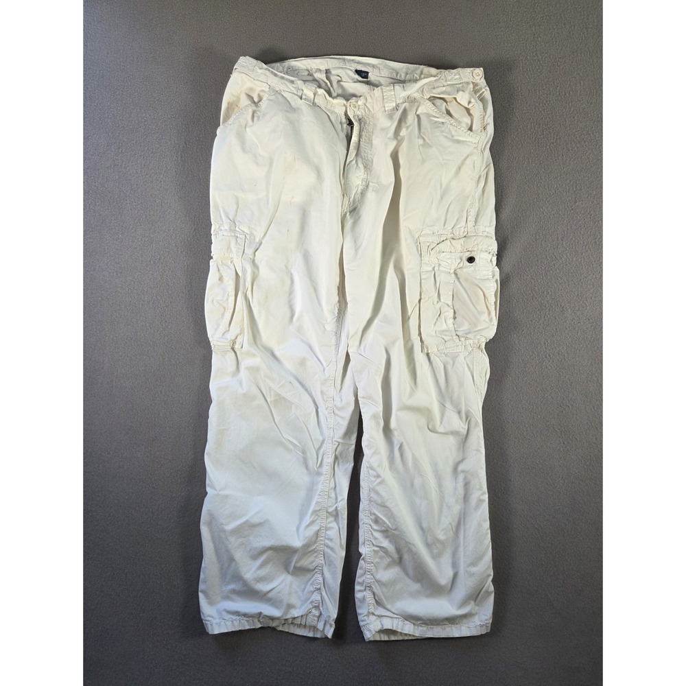 Polo Ralph Lauren Cargo Pants Mens 42x30 (fits 38x28) White Utility Cotton Baggy